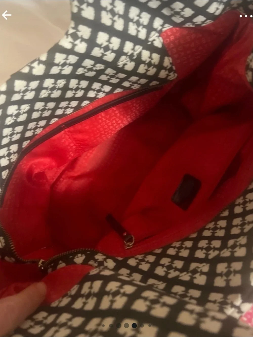Kate Spade Black & Cream Patterned shoulder hobo Bag - comfortable to carrry
